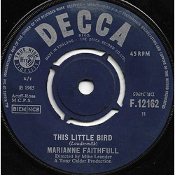 Marianne Faithfull This Little Bird Vinyl 7" USED
