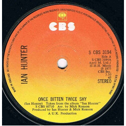 Ian Hunter Once Bitten Twice Shy USED VINYL 7INCH 45 RPM SINGLE STEREO