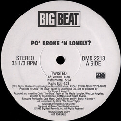 Po' Broke & Lonely Twisted USED VINYL 12INCH 33 S RPM PROMO