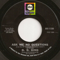 B.B. King Ask Me No Questions / Nobody Loves Me But My Mother USED VINYL 7INCH 45 RPM SINGLE