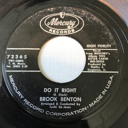 Brook Benton Do It Right / Please, Please Make It Easy USED VINYL 7INCH 45 RPM SINGLE STYRENE