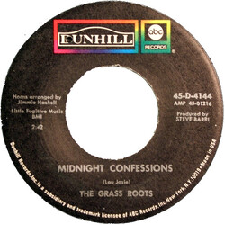 The Grass Roots Midnight Confessions USED VINYL 7INCH 45 RPM SINGLE