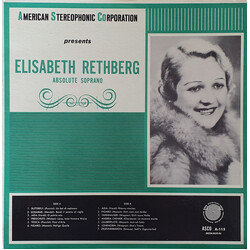 Elisabeth Rethberg Absolute Soprano Vinyl LP USED