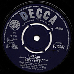 Kathy Kirby I Belong USED VINYL 7INCH SINGLE 45 RPM