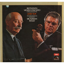 Ludwig van Beethoven / Josef Suk / New Philharmonia Orchestra / Sir Adrian Boult Violin Concerto, Coriolan Overture Vinyl LP USED