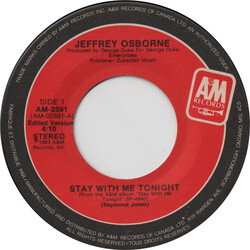 Jeffrey Osborne Stay With Me Tonight USED VINYL 7INCH 45 RPM SINGLE STEREO