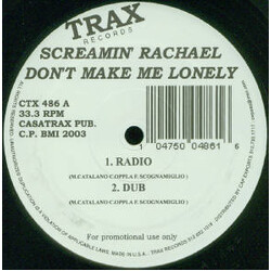 Screamin' Rachael Don't Make Me Lonely USED VINYL 12INCH PROMO