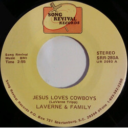 LaVerne Tripp & Family Jesus Loves Cowboys / Angel Band USED VINYL 7INCH 45 RPM
