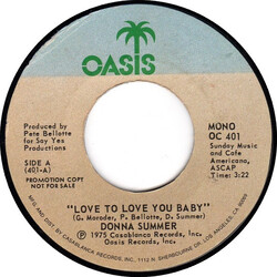 Donna Summer Love To Love You Baby USED VINYL 7INCH 45 RPM SINGLE PROMO STEREO MONO