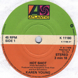 Karen Young Hot Shot USED VINYL 7INCH 45 RPM SINGLE
