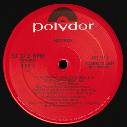 Hot Box (2) Do You Wanna Lover USED VINYL 12INCH 33 S RPM PROMO STEREO