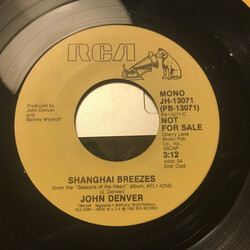 John Denver Shanghai Breezes USED VINYL 7INCH 45 RPM PROMO STEREO MONO
