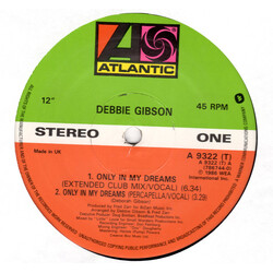 Debbie Gibson Only In My Dreams USED VINYL 12INCH 45 RPM STEREO