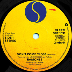 Ramones Don't Come Close USED VINYL 7INCH 45 RPM SINGLE