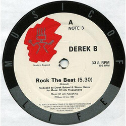 Derek B Rock The Beat USED VINYL 12INCH 33 S RPM