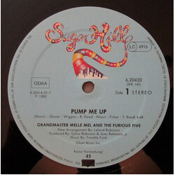 Grandmaster Melle Mel & The Furious Five Pump Me Up USED VINYL 12INCH PARTIALLY MIXED 45 RPM