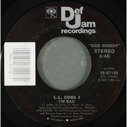 LL Cool J I'm Bad / Get Down USED VINYL 7INCH 45 RPM STYRENE STEREO