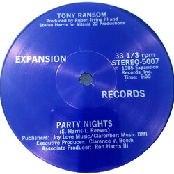 Tony Ransom Party Nights USED VINYL 12INCH 33 S RPM