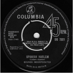 Sounds Incorporated Spanish Harlem Vinyl 7" USED
