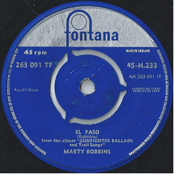 Marty Robbins El Paso Vinyl 7" USED