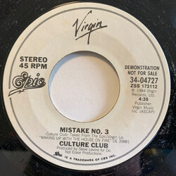 Culture Club Mistake No. 3 USED VINYL 7INCH 45 RPM PROMO STYRENE STEREO