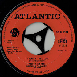 Wilson Pickett I Found A True Love USED VINYL 7INCH 45 RPM SINGLE
