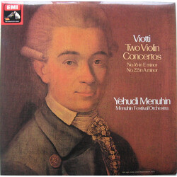 Giovanni Battista Viotti / Yehudi Menuhin / Menuhin Festival Orchestra Two Violin Concertos (No.16 In E Minor / No.22 In A Minor) Vinyl LP USED