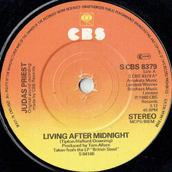 Judas Priest Living After Midnight USED VINYL 7INCH 45 RPM SINGLE