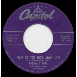 Dakota Staton / Howard Biggs And His Music What Do You Know About Love Vinyl 7" USED