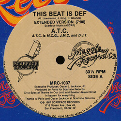 A.T.C. This Beat Is Def USED VINYL 12INCH 33 S RPM