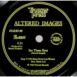 Altered Images / Peter Baumann See Those Eyes / Daytime Logic Flexi-disc USED