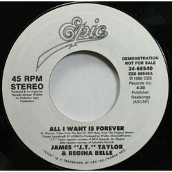 J.T. Taylor / Regina Belle All I Want Is Forever USED VINYL 7INCH 45 RPM PROMO