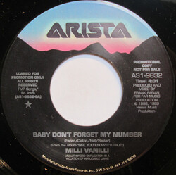 Milli Vanilli Baby Don't Forget My Number USED VINYL 7INCH 45 RPM PROMO