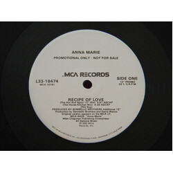 Anna Marie Recipe Of Love USED VINYL 12INCH 33 S RPM SINGLE PROMO