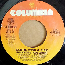 Earth, Wind & Fire Serpentine Fire USED VINYL 7INCH 45 RPM SINGLE STYRENE STEREO