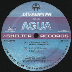 Javemeyer Agua USED VINYL 12INCH 45 RPM