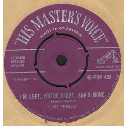 Elvis Presley I'm Left, You're Right, She's Gone USED VINYL 7INCH 45 RPM