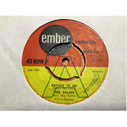 The Values (2) Return To Me / That's The Way USED VINYL 7INCH 45 RPM PROMO