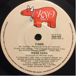 Irene Cara Fame USED VINYL 7INCH 45 RPM SINGLE