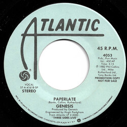 Genesis Paperlate USED VINYL 7INCH 45 RPM PROMO