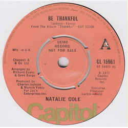 Natalie Cole Be Thankful USED VINYL 7INCH SINGLE 45 RPM PROMO