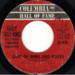 Andy Williams Days Of Wine And Roses / Moon River USED VINYL 7INCH 45 RPM SINGLE REISSUE