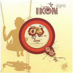 Ikon (2) Signs VINYL 12" USED