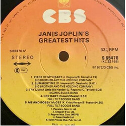 Janis Joplin Janis Joplin's Greatest Hits Vinyl LP USED