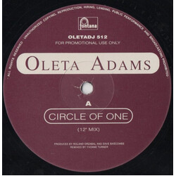 Oleta Adams Circle Of One USED VINYL 12INCH 45 RPM SINGLE PROMO