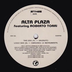 Alta Plaza / Roberto Torri Sausalito VINYL 12" USED