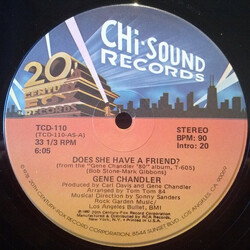 Gene Chandler Does She Have A Friend? USED VINYL 12INCH 33 S RPM
