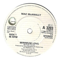 Mac McAnally Minimum Love USED VINYL 7INCH 45 RPM SINGLE