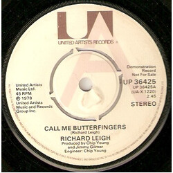 Richard Leigh Call Me Butterfingers USED VINYL 7INCH 45 RPM SINGLE PROMO