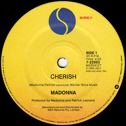 Madonna Cherish USED VINYL 7INCH 45 RPM SINGLE